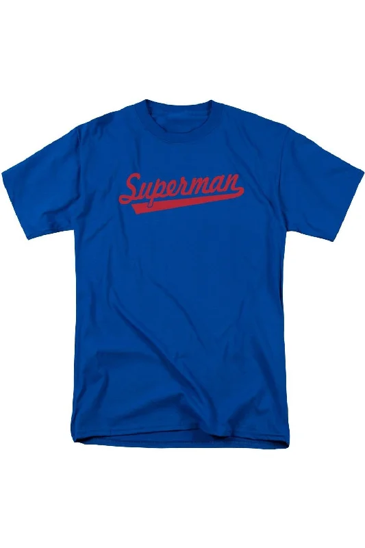 Men's Shirts with Rounded HemlinesSuperman S Tail Short Sleeve Adult Tee / T-Shirt