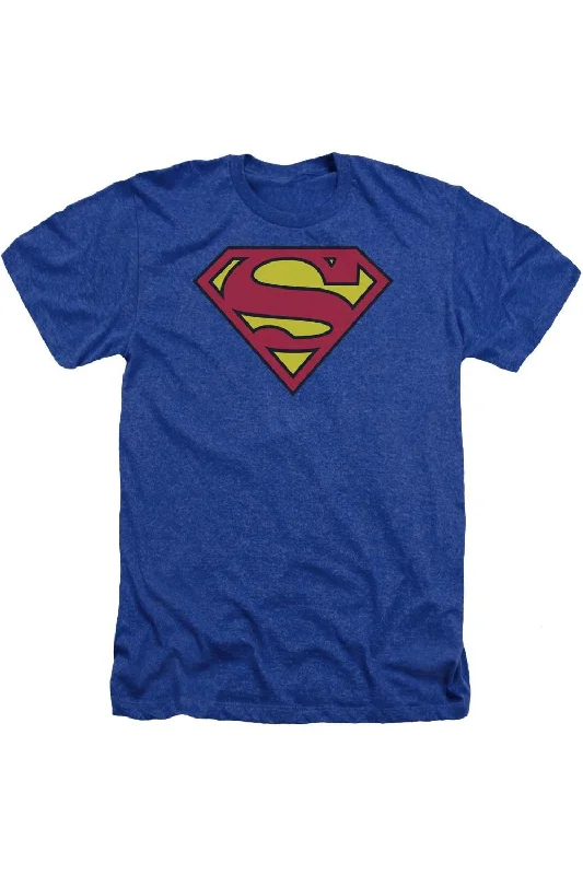 Men's Shirts with Velcro ClosuresSuperman Classic Logo Adult Heather Tee / T-Shirt