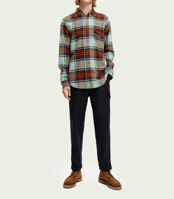 Men's Luxury Shirts for High-End FashionChecked Brushed Flannel Shirt In Multi