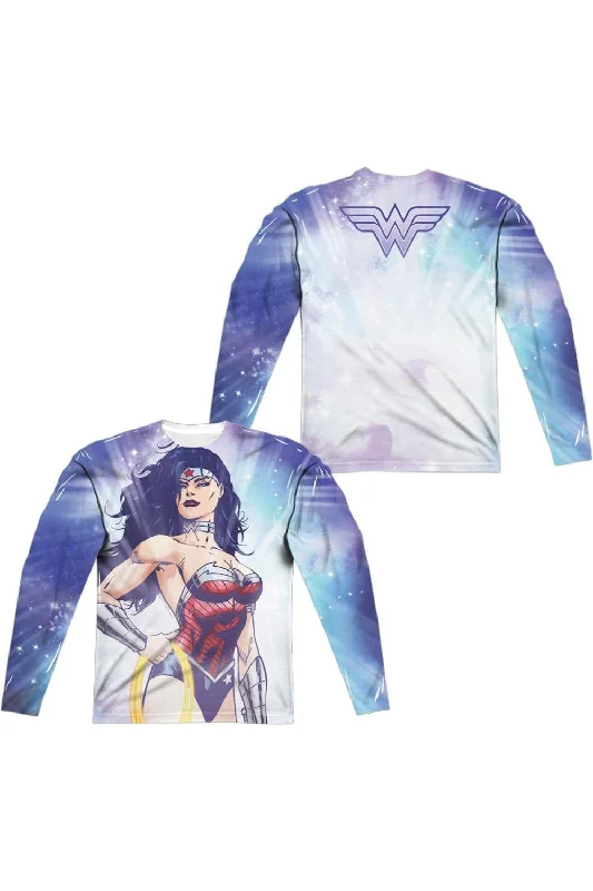 Breathable Men's Mesh TopsJustice League of America Warrior Goddess (Front/Back Print) Long Sleeve Adult Poly Crew Tee / T-Shirt Breathable Men's Mesh TopsJustice League of America Warrior Goddess (Front/Back Print) Long Sleeve Adult Poly Crew Tee / T-Shirt