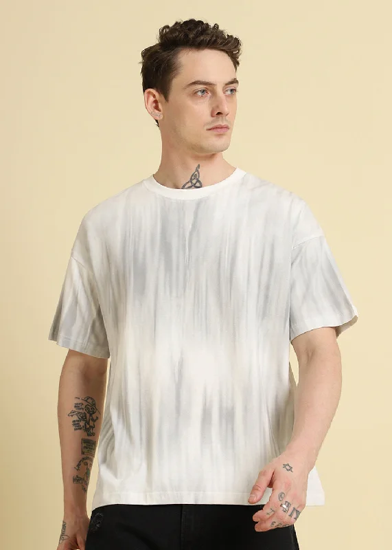 Solid-Colored Men's ShirtsWhite Gradient Oversized T-shirt