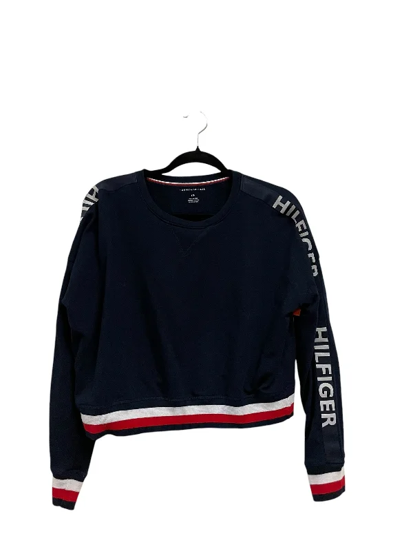 Men's Hoodies with Contrast StitchingSweatshirt Crewneck By Tommy Hilfiger In Navy, Size: S Men's Hoodies with Contrast StitchingSweatshirt Crewneck By Tommy Hilfiger In Navy, Size: S