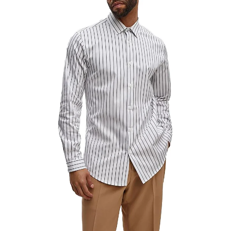 Men's Short-Sleeve Shirts for Warm WeatherMens Striped Cotton Stretch Button-Down Shirt Men's Short-Sleeve Shirts for Warm WeatherMens Striped Cotton Stretch Button-Down Shirt