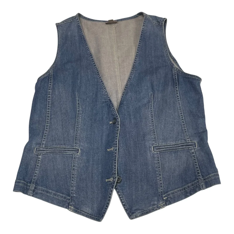 Men's Coats with Flannel LiningVest Other By J. Jill In Blue Denim, Size: M