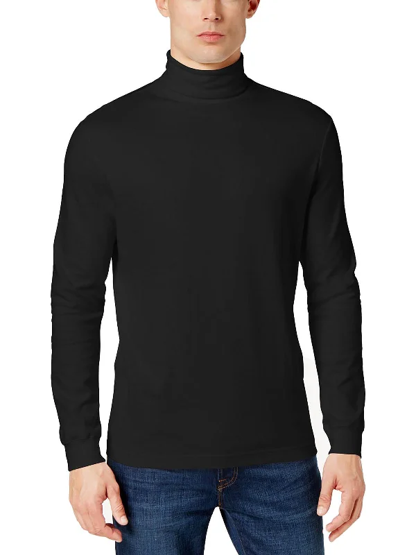 Men's Travel Shirts for Easy PackingMens Office Ribbed Turtleneck Shirt