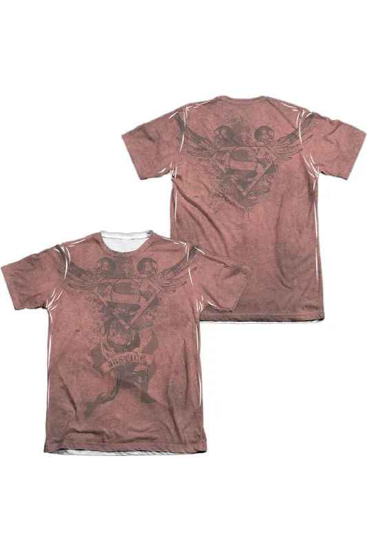 Men's Shirts with Button-Down CollarsSuperman Justice Upheld (Front/Back Print) Adult 65/35 Poly/Cotton Short Sleeve Tee / T-Shirt Men's Shirts with Button-Down CollarsSuperman Justice Upheld (Front/Back Print) Adult 65/35 Poly/Cotton Short Sleeve Tee / T-Shirt