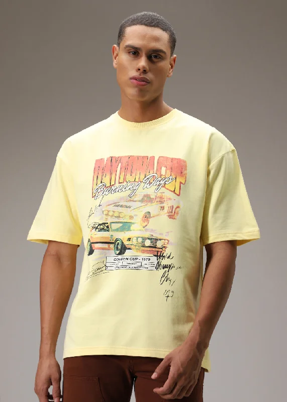 Lightweight Men's Linen ShirtsAmber Yellow Oversized T-Shirt