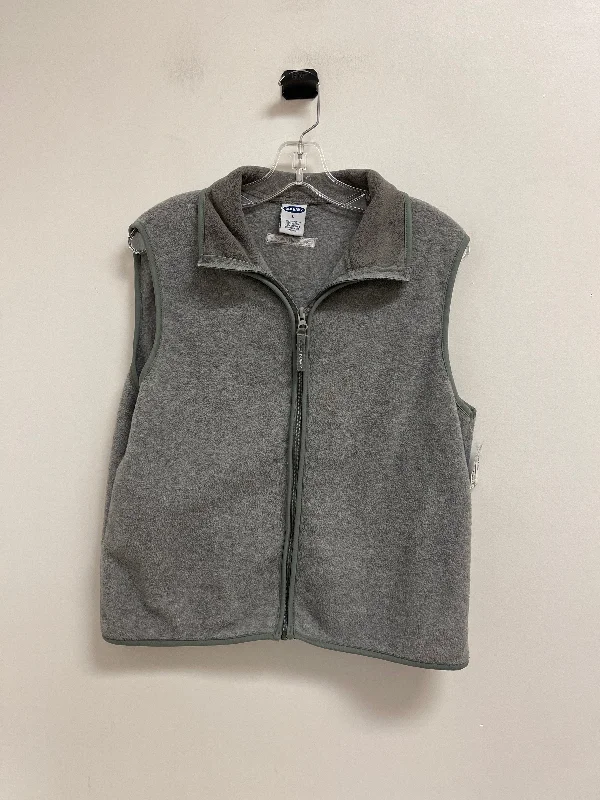 Men's Coats with Inner PocketsVest Fleece By Old Navy In Grey, Size: L