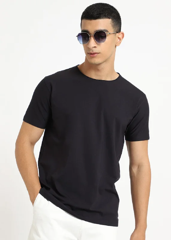 Men's Shirts with Striped PatternsBlue Crew neck T-shirt