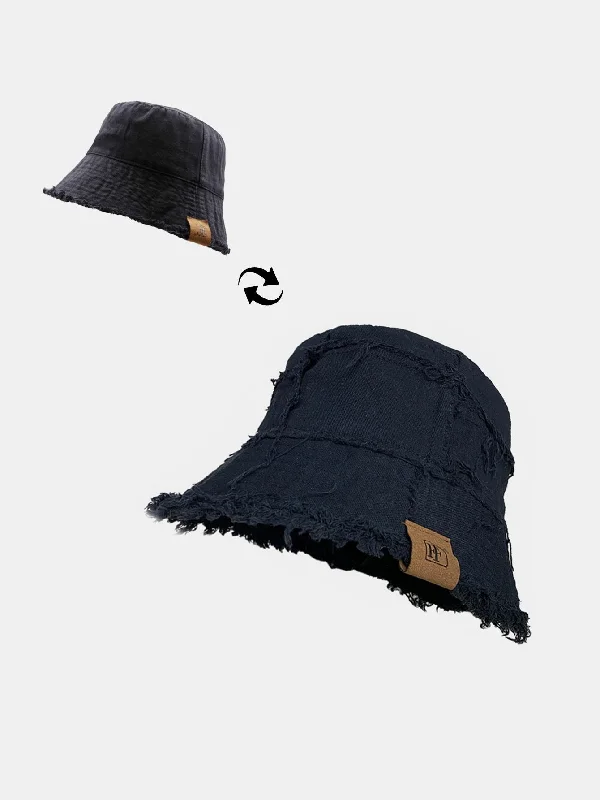 Novelty Trucker HatsDouble Side Reversible Distressed Bucket Hat