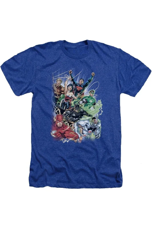 Stylish Men's HenleysJustice League of America Justice League #1 Adult Heather Tee / T-Shirt Stylish Men's HenleysJustice League of America Justice League #1 Adult Heather Tee / T-Shirt