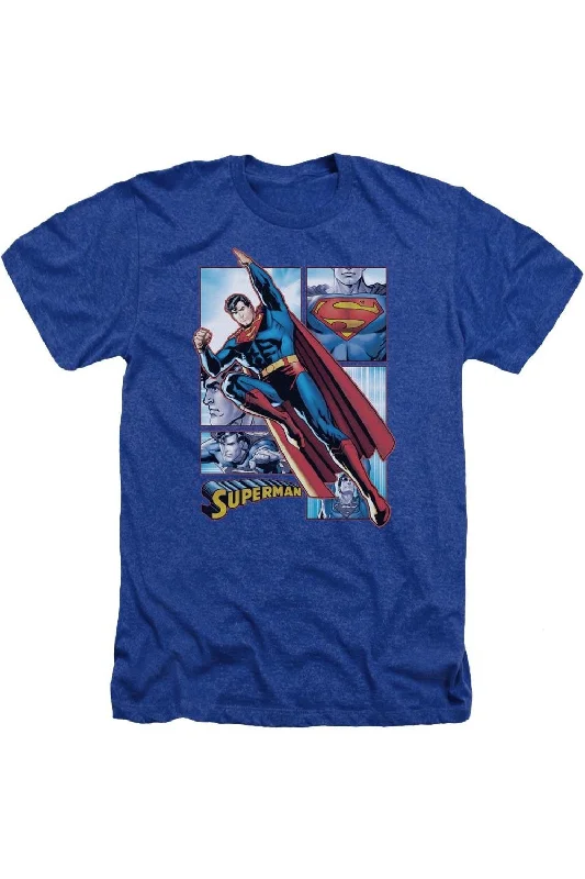 Men's Casual Shirts for Everyday WearJustice League of America Superman Panels Adult Heather Tee / T-Shirt Men's Casual Shirts for Everyday WearJustice League of America Superman Panels Adult Heather Tee / T-Shirt