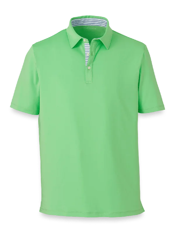 Men's Sleeveless TopsPerformance Blend Three Button Polo - Lime