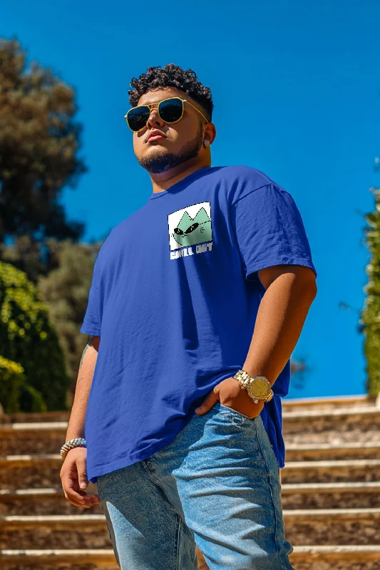 Men's Shirts with Floral PrintsChillout Blue Oversized Plus Size Graphic Printed Tshirt Men's Shirts with Floral PrintsChillout Blue Oversized Plus Size Graphic Printed Tshirt