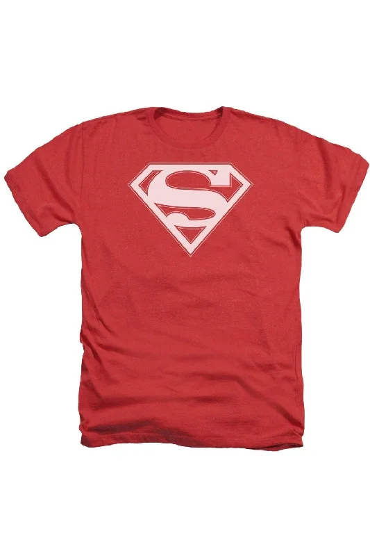Men's Unique and Designer TopsSuperman Red & White Shield Adult Heather Tee / T-Shirt Men's Unique and Designer TopsSuperman Red & White Shield Adult Heather Tee / T-Shirt