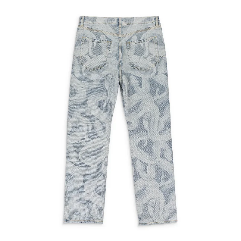 Men's Jeans with PocketsSNAKE PRINT LIGHT Indigo SKINNY JEANS
