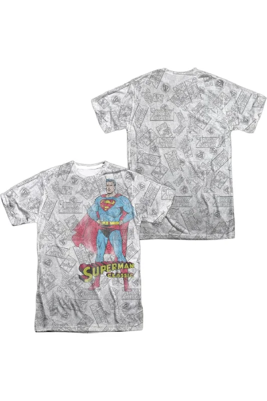 Lightweight Men's Linen ShirtsSuperman Classic (Front/Back Print) Short Sleeve Adult 100% Poly Crew Tee / T-Shirt