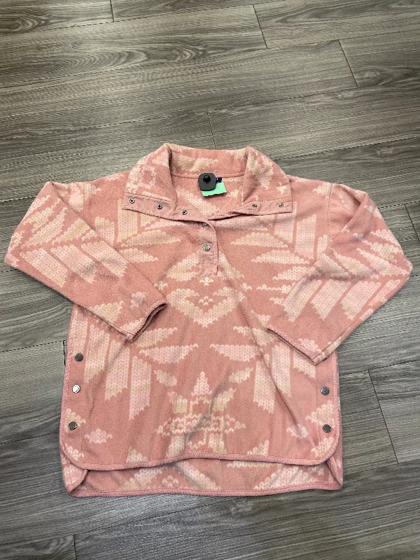 Men's Hoodies with High-Low HemlinesSweatshirt Collar By Chaps In Pink, Size: M