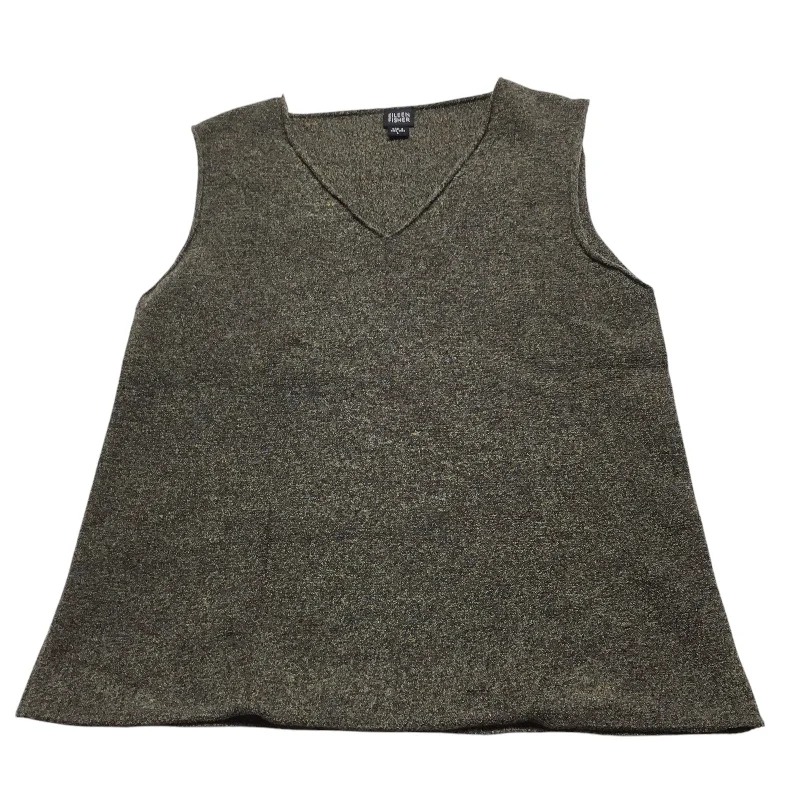 Men's Coats for Everyday WearVest Sweater By Eileen Fisher In Brown & Green, Size: L
