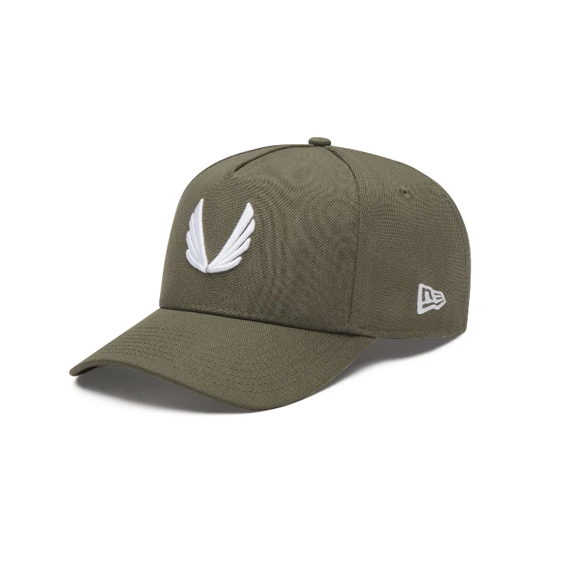 Wide-Brimmed Sun HatsNew Era® 9Forty® A-Frame Hat - Faded Olive/White