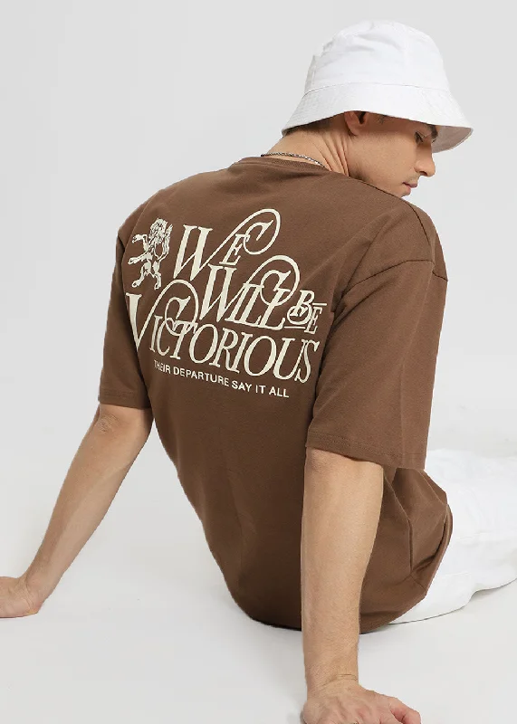 Solid-Colored Men's ShirtsBrown Oversized T-shirt