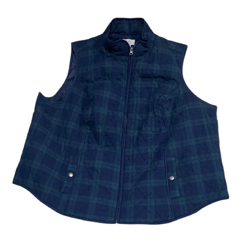 Men's Coats for Outdoor ActivitiesVest Puffer & Quilted By Croft And Barrow In Blue & Green, Size: 3x