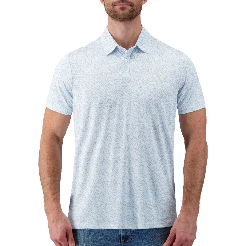 Men's Shirts with Short PlacketsWhite Floral Performance Polo