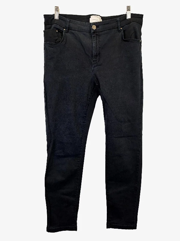 Leather Patch Embellished Men's JeansVeronika Maine Essential Ink Slim Jeans Size 14 Leather Patch Embellished Men's JeansVeronika Maine Essential Ink Slim Jeans Size 14