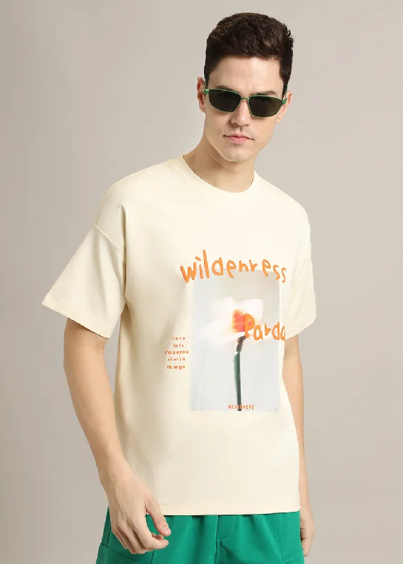 Men's Shirts with Logo EmbossmentsWild Cream Oversized T-shirt