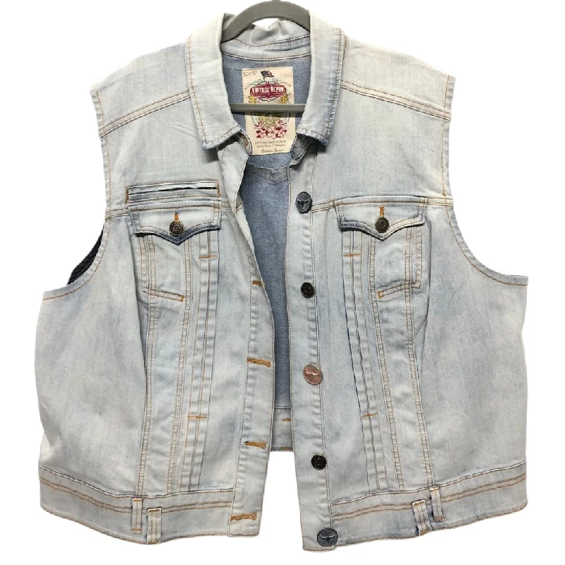 Men's Coats for Every BudgetVest Other By Avenue In Blue Denim, Size:4X