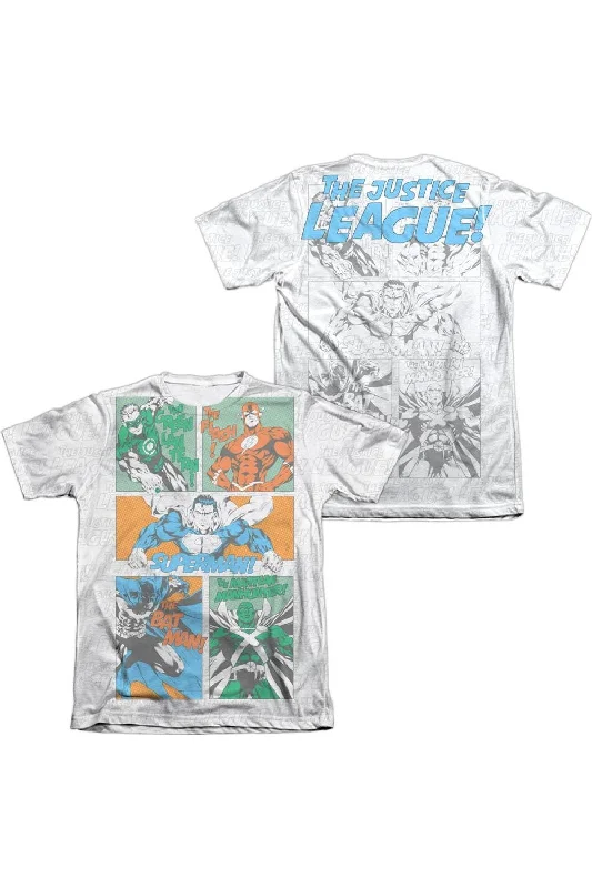 Stylish Men's HenleysJustice League of America Justice Panels (Front/Back Print) Adult Poly/Cotton Short Sleeve Tee / T-Shirt Stylish Men's HenleysJustice League of America Justice Panels (Front/Back Print) Adult Poly/Cotton Short Sleeve Tee / T-Shirt