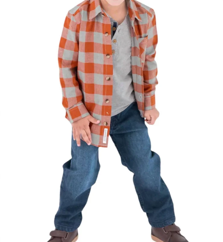 Men's Limited Edition Shirts for ExclusivityHadlee Plaid Button Down Shirt In Orange Men's Limited Edition Shirts for ExclusivityHadlee Plaid Button Down Shirt In Orange