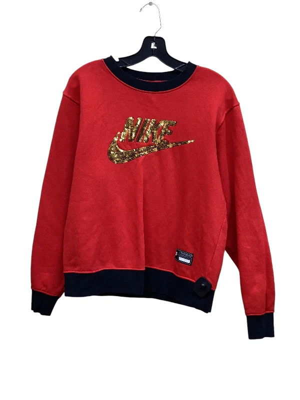 Functional Men's Workout HoodiesAthletic Sweatshirt Crewneck By Nike In Red, Size: S Functional Men's Workout HoodiesAthletic Sweatshirt Crewneck By Nike In Red, Size: S