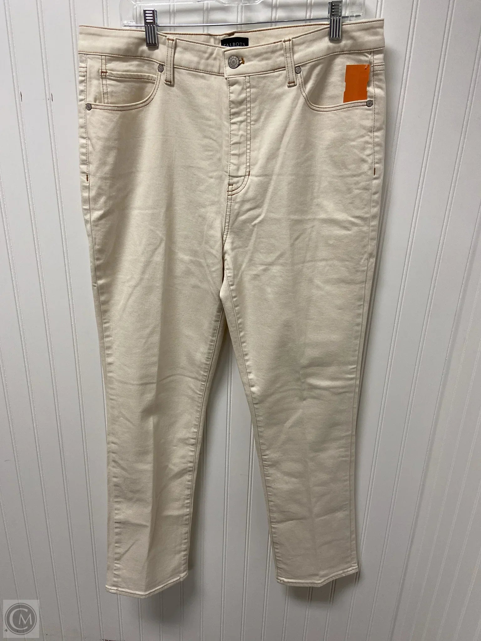 Comfort-Fit Men's JeansJeans Straight By Talbots In Beige, Size: 14
