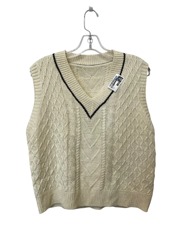 Luxurious Men's Cashmere CoatsVest Sweater By Shein In Cream, Size: M