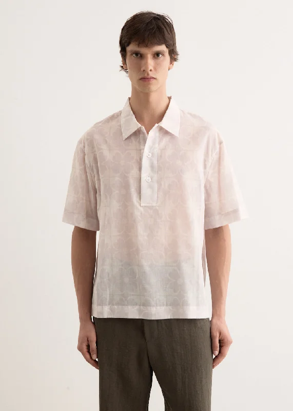 Men's Shirts with Spread CollarsSheer Floral Shirt