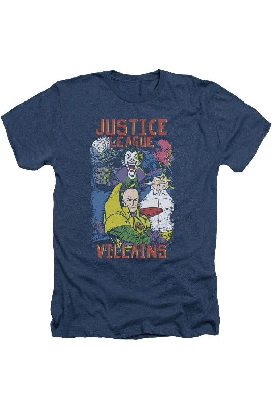 Men's Shirts with Contrast StitchingJustice League of America Villians Adult Heather Tee / T-Shirt Men's Shirts with Contrast StitchingJustice League of America Villians Adult Heather Tee / T-Shirt