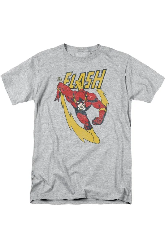 Men's Shirts with Pleated HemlinesJustice League of America Lightning Trail Short Sleeve Adult Tee / T-Shirt Men's Shirts with Pleated HemlinesJustice League of America Lightning Trail Short Sleeve Adult Tee / T-Shirt