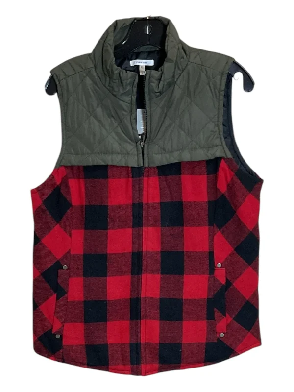 Fashionable Men's Denim JacketsVest Other By Maurices In Green & Red, Size: L