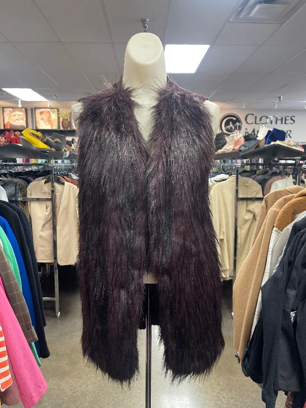 Waterproof Men's ParkasVest Faux Fur & Sherpa By Sebby In Maroon, Size: Xl