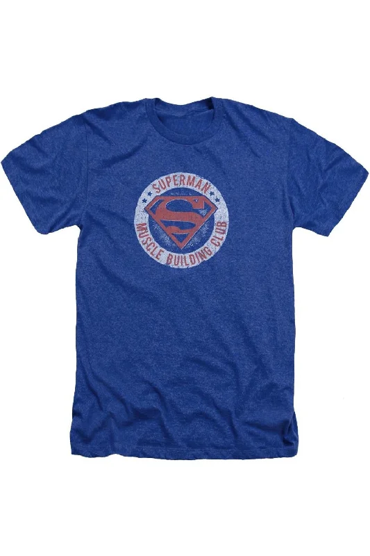 Warm Men's Fleece-Lined TopsSuperman Muscle Club Adult Heather Tee / T-Shirt