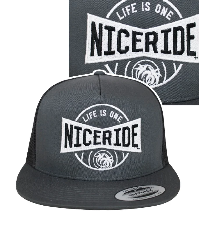 Girls' Beanie Hats"Bow Tie" Charcoal Trucker Hat