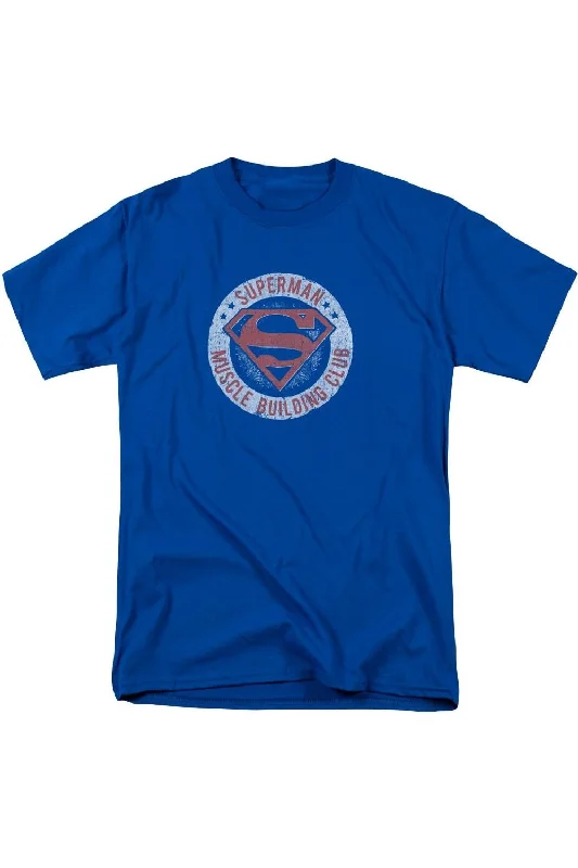 Men's Shirts with Surplice HemlinesSuperman Muscle Club Short Sleeve Adult Tee / T-Shirt Men's Shirts with Surplice HemlinesSuperman Muscle Club Short Sleeve Adult Tee / T-Shirt