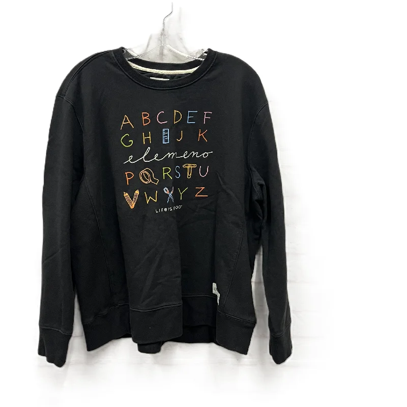 Men's Hoodies with Hidden Pockets for PhonesAthletic Sweatshirt Crewneck By Life Is Good In Black, Size: Xl Men's Hoodies with Hidden Pockets for PhonesAthletic Sweatshirt Crewneck By Life Is Good In Black, Size: Xl