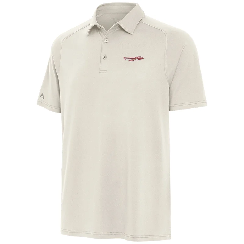 Men's Shirts with Contrast CollarsAntigua Men's Spear Logo Sand Brushed Heathered Polo - Antique White Men's Shirts with Contrast CollarsAntigua Men's Spear Logo Sand Brushed Heathered Polo - Antique White