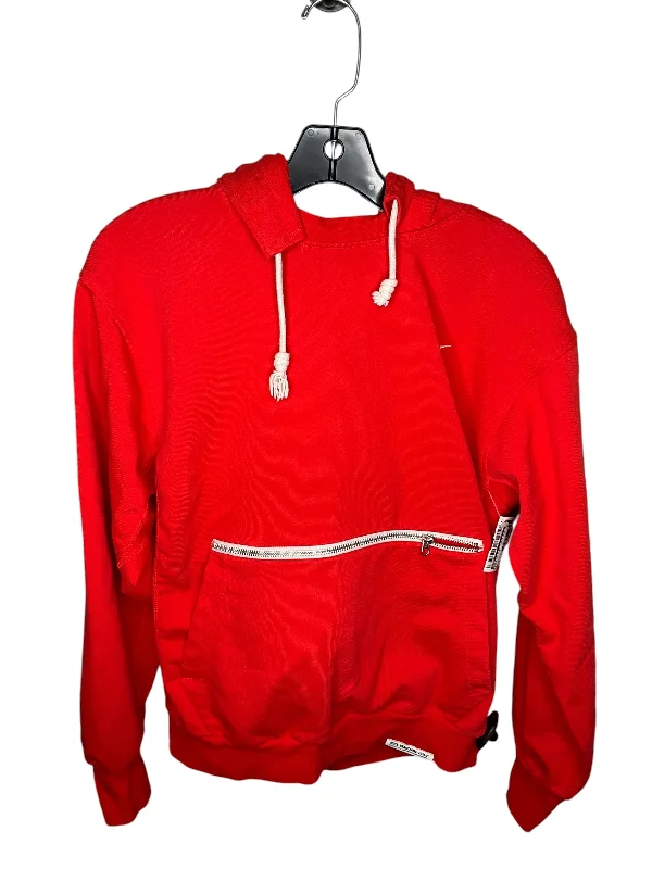 Men's Hoodies with Contrast Fabric PanelsAthletic Sweatshirt Hoodie By Nike In Red, Size: S