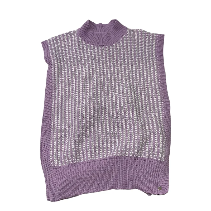 Men's Coats with Flannel LiningVest Sweater By Margo In Purple, Size: S