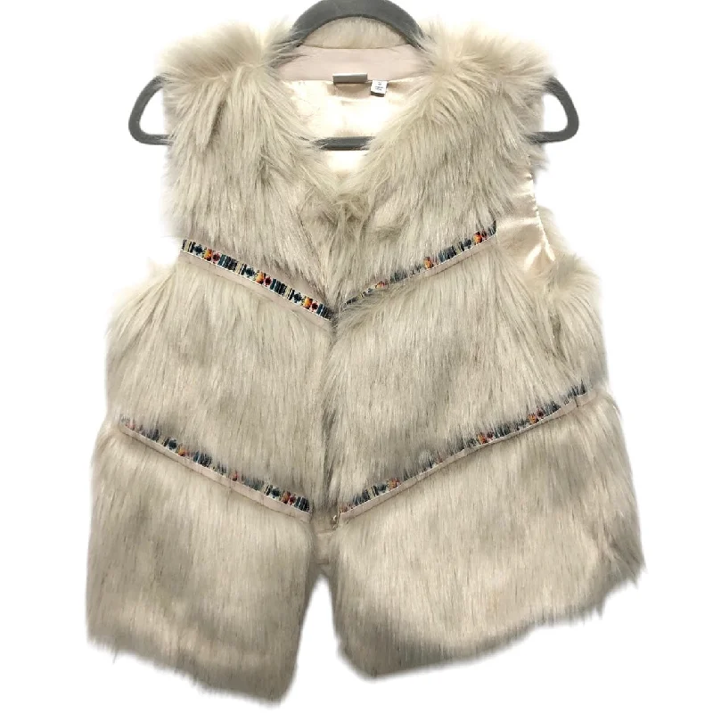 Men's Coats for SnowshoeingVest Faux Fur & Sherpa By New Directions In Beige, Size:S