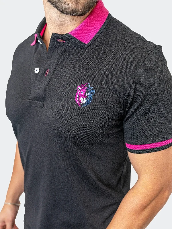 Men's Shirts with Animal PrintsPolo TipDelhiEmb Black