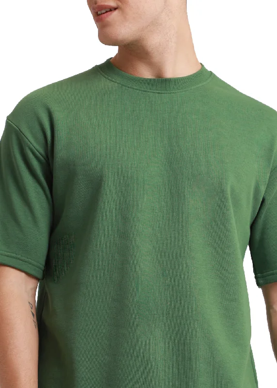 Men's Shirts with French CuffsHunter Green Oversized Basic T-shirt